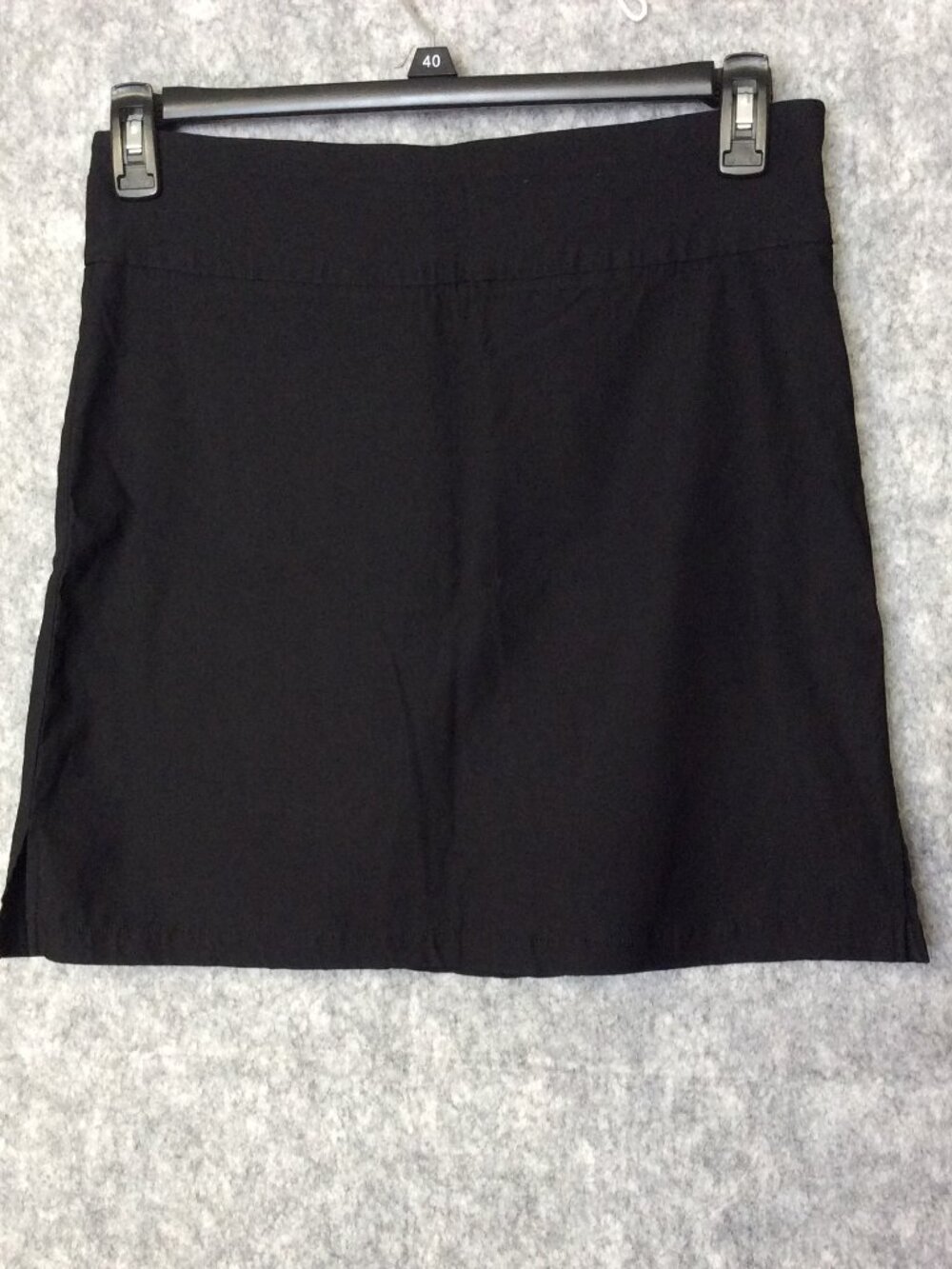 Womens M Rafaella Stretch Pull On Skorts Black Tennis Skirt Side Vents